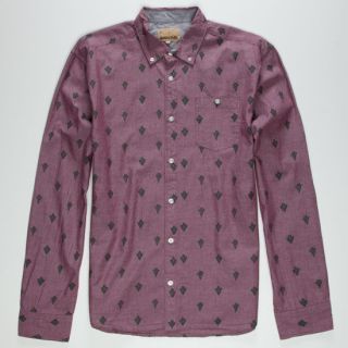 Arrowhead Mens Oxford Shirt Burgundy In Sizes Large, X Large, Mediu