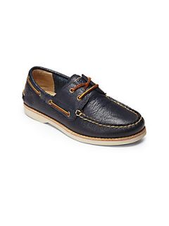 Frye Kids Sully Leather Boat Shoes   Blue