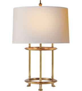 Thomas Obrien Jayson 3 Light Table Lamps in Hand Rubbed Antique Brass TOB3522HAB NP