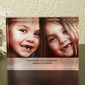 Personalized Photo Lucite Keepsake   Just For Her   Small