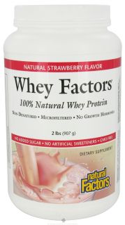 Natural Factors   Whey Factors 100% Natural Whey Protein Very Strawberry   2 lbs.