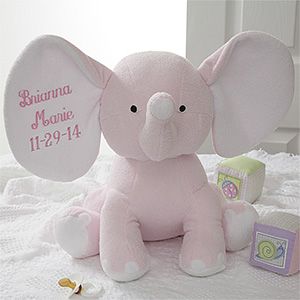 Personalized Plush Pink Elephant Stuffed Animal