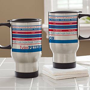Personalized Travel Mugs   Signature Stripe