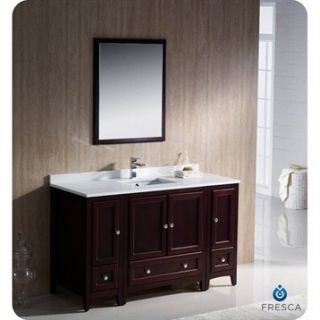 Fresca Oxford 54 Traditional Bathroom Vanity with 2 Side Cabinets   Mahogany