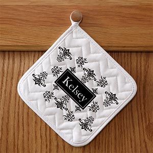 Personalized Potholders   Damask