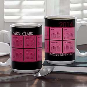 Large Personalized Calendar Coffee Mugs   Its A Date