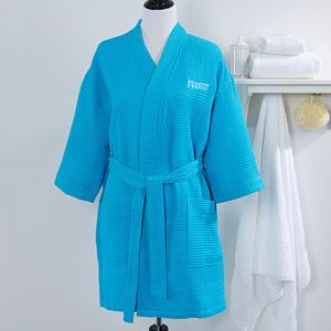 Personalized Ladies Kimono Bathrobes   Aqua   Custom Name