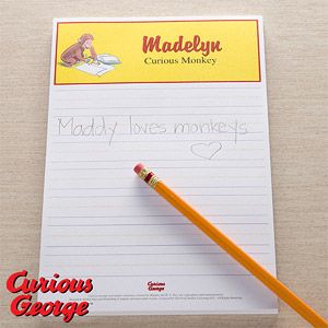 Personalized Curious George Notepads