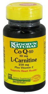 Good N Natural   CoQ 10 30 Mg & L Carnitine 250 Mg   30 Softgels