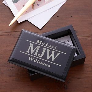 Personalized Business Card Holder   Marble