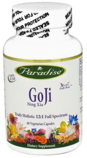 Paradise Herbs   GoJi Ning Xia 400 mg.   60 Vegetarian Capsules CLEARANCED PRICED