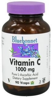 Bluebonnet Nutrition   Vitamin C Pure L Ascorbic Acid 1000 mg.   90 Vegetarian Capsules