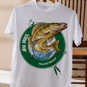 Personalized Fisherman T Shirts   Bass, Walleye, Muskie