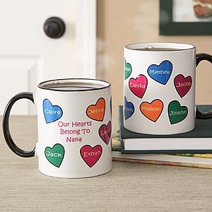 Personalized Ceramic Coffee Mug   Our Hearts Belong To You