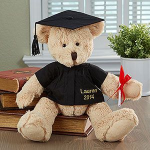 Personalized Bear with Graduation Gown and Cap