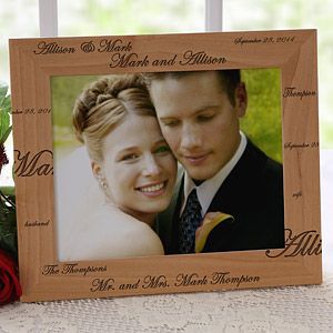 Personalized 8x10 Wedding Picture Frame   Wood Mr. & Mrs. Collection