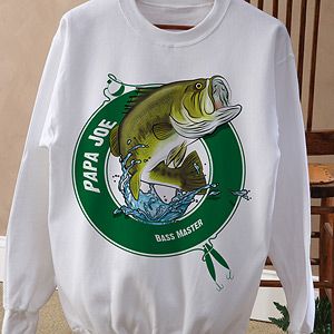 Personalized Fisherman Sweatshirts   Bass, Walleye, Muskie
