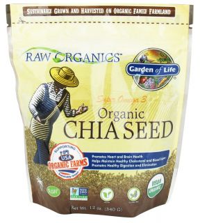 Garden of Life   Super Omega 3 Raw Organic Gluten Free Chia Seed   12 oz.