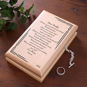 Personalized Wood Jewelry Valet Box   Dad Poem