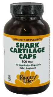 Country Life   Shark Cartilage Caps 800 mg.   100 Vegetarian Capsules