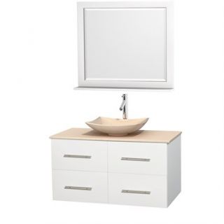 Centra 42 Single Bathroom Vanity Set for Vessel Sink by Wyndham Collection   Wh