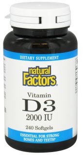 Natural Factors   Vitamin D3 2000 IU   240 Softgels
