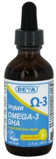 Deva Nutrition   Vegan Omega 3 DHA Liquid Lemon Flavored   2 oz.
