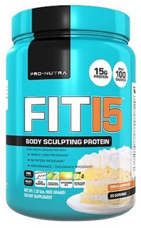 Pro Nutra   Fit 15 Body Sculpting Protein Vanilla Layered Cake   1.15 lbs.