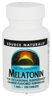 Source Naturals   Melatonin Sublingual Orange 1 mg.   100 Tablet(s)