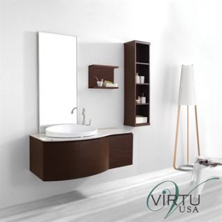 Virtu USA 48 Isabelle Single Sink Bathroom Vanity Set   Walnut
