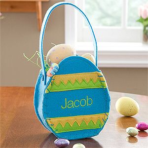 Easter Egg Personalized Easter Basket   Blue