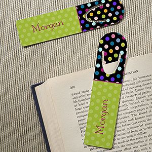 Personalized Girls Bookmarks   Polka Dots for Her