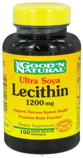 Good N Natural   Ultra Soya Lecithin 1200 mg.   100 Softgels Formerly 19 grain