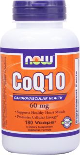 NOW Foods   CoQ10 Cardiovascular Health 60 mg.   180 Vegetarian Capsules