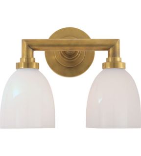 E.F. Chapman Wilton 2 Light Bathroom Vanity Lights in Hand Rubbed Antique Brass SL2842HAB WG