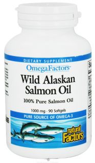 Natural Factors   OmegaFactors Wild Alaskan Salmon Oil 1000 mg.   90 Softgels