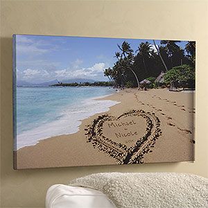Personalized Canvas Art   Our Paradise Island Design   Large