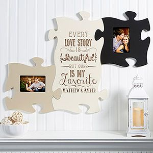 Personalized Puzzle Frame Center Plaque   Ivory   Love Quotes
