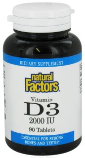Natural Factors   Vitamin D3 2000 IU   90 Tablets