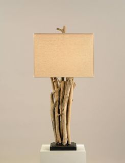 Driftwood 1 Light Table Lamps in Natural Wood/Old Iron 6344