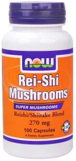 NOW Foods   ReiShi Mushrooms Super Mushrooms Reishi Shiitake Blend 270 mg.   100 Capsules