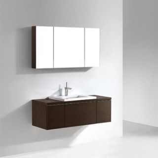 Madeli Venasca 48 Bathroom Vanity with Quartzstone Top   Walnut