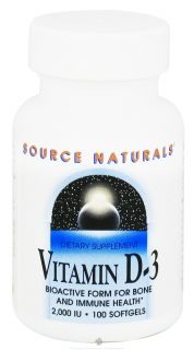 Source Naturals   Vitamin D 3 2000 IU   100 Softgels