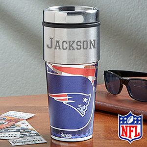 NFL Football Personalized Travel Mug   New England Patriots