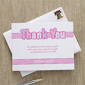 Personalized Communion Thank You Cards for Girls
