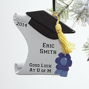 Personalized Graduation Christmas Ornament   Diploma & Cap