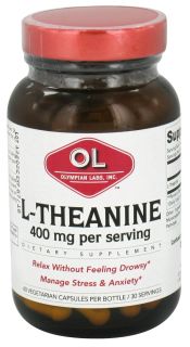 Olympian Labs   L Theanine 400 mg.   60 Vegetarian Capsules