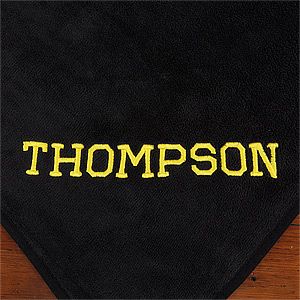 Personalized Black Fleece Blanket   Game Day