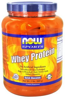 NOW Foods   Whey Protein Dutch Chocolate   2 lbs.