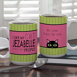 Large Personalized Pet Coffee Mug   Cat Lover